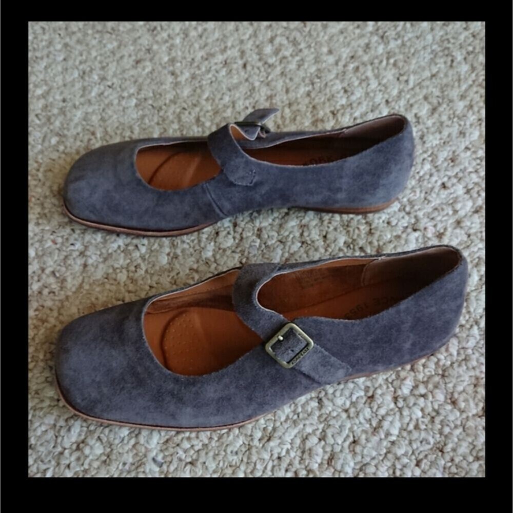 KORK-EASE Prato Suede Mary Jane Flat In Dark Grey size 6.5M - Picture 3 of 14